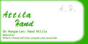 attila hand business card